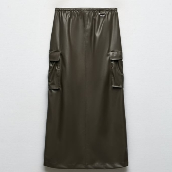 Zara faux leather cargo skirt - Picture 5 of 10